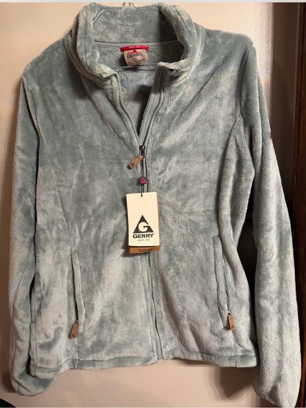 Gerry Weber Light Blue Plush Full-Zip Teddy Jacket